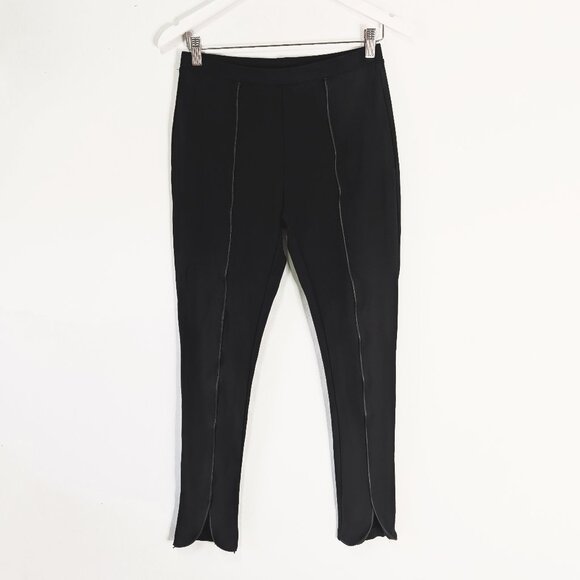 Joseph Ribkoff Black Ponte Knit Front Seam Legging with Tulip Hem - Picture 1 of 8